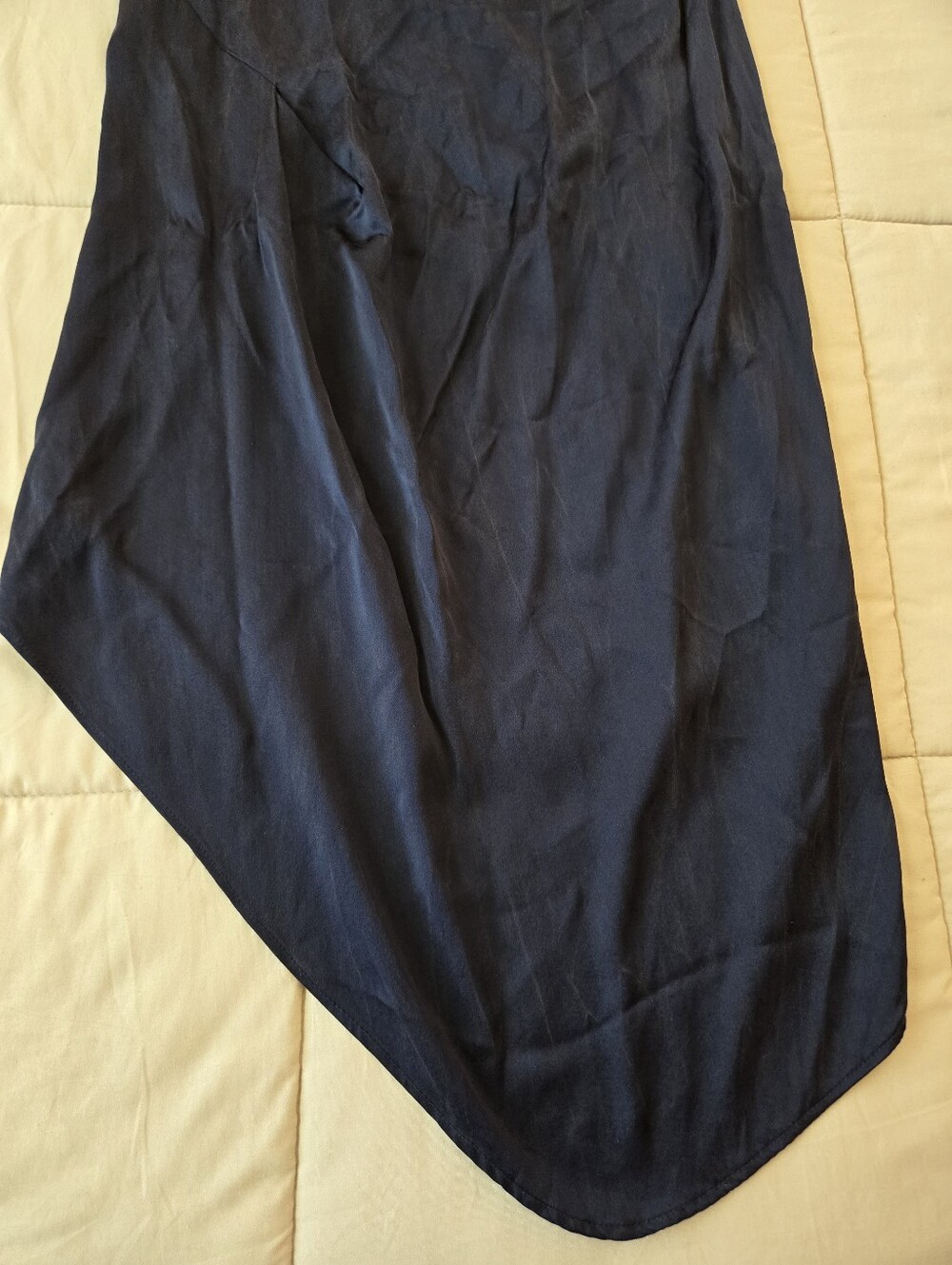 KES Navy Silk Bias Cut Midi Asymetrical Sleeveless Dress, Estimated Size S - Picture 8 of 11